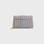 MEDIUM CELINE VICTOIRE BAG IN STRIPED TEXTILE NAVY BLUE - Image 3